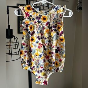 Old Navy Baby Girl Floral Bubble Romper 6-12 Months